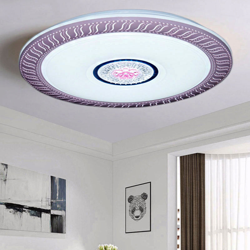 Circular Ceiling Mount Light Acrylic LED Flush Light for Living Room Kids Bedroom Clearhalo 'Ceiling Lights' 'Close To Ceiling Lights' 'Close to ceiling' 'Flush mount' Lighting' 253064