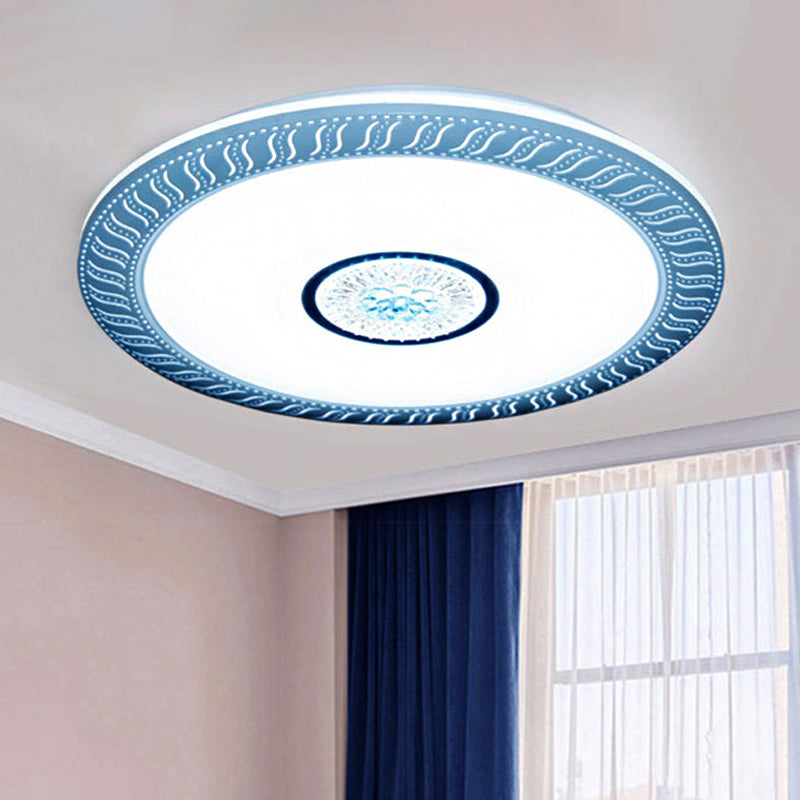 Circular Ceiling Mount Light Acrylic LED Flush Light for Living Room Kids Bedroom Blue Clearhalo 'Ceiling Lights' 'Close To Ceiling Lights' 'Close to ceiling' 'Flush mount' Lighting' 253065