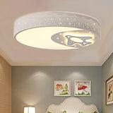 White Moon Flush Mount Light with Rocket Modern Stylish Metal Ceiling Lamp for Game Room White Clearhalo 'Ceiling Lights' 'Close To Ceiling Lights' 'Close to ceiling' 'Flush mount' Lighting' 253105