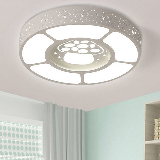 Metal Mushroom Flushmount Light Cartoon LED Ceiling Lamp in White for Kindergarten White Clearhalo 'Ceiling Lights' 'Close To Ceiling Lights' 'Close to ceiling' 'Flush mount' Lighting' 253161