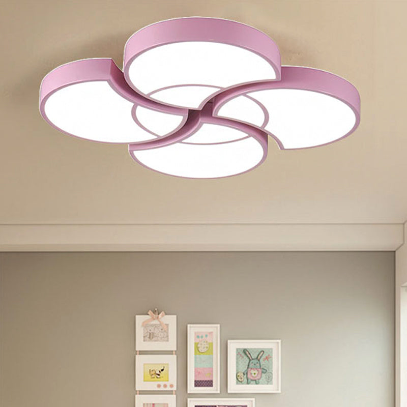 Kids Floral Flush Ceiling Light Metal and Acrylic Ceiling Lamp for Kindergarten Corridor Clearhalo 'Ceiling Lights' 'Close To Ceiling Lights' 'Close to ceiling' 'Flush mount' Lighting' 253176