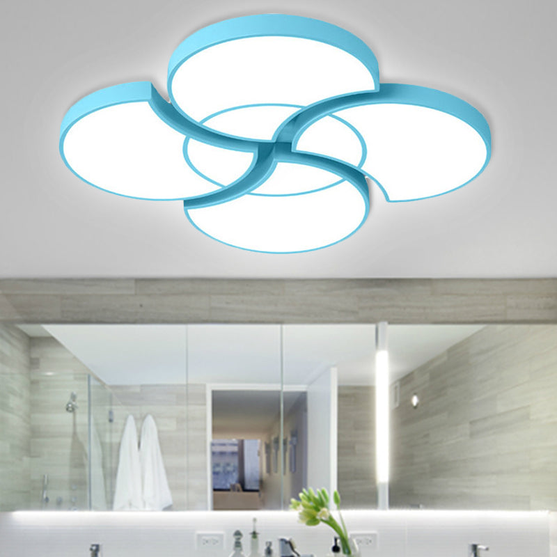 Kids Floral Flush Ceiling Light Metal and Acrylic Ceiling Lamp for Kindergarten Corridor Blue Clearhalo 'Ceiling Lights' 'Close To Ceiling Lights' 'Close to ceiling' 'Flush mount' Lighting' 253177