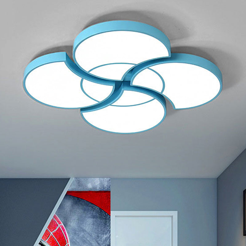 Kids Floral Flush Ceiling Light Metal and Acrylic Ceiling Lamp for Kindergarten Corridor Clearhalo 'Ceiling Lights' 'Close To Ceiling Lights' 'Close to ceiling' 'Flush mount' Lighting' 253178