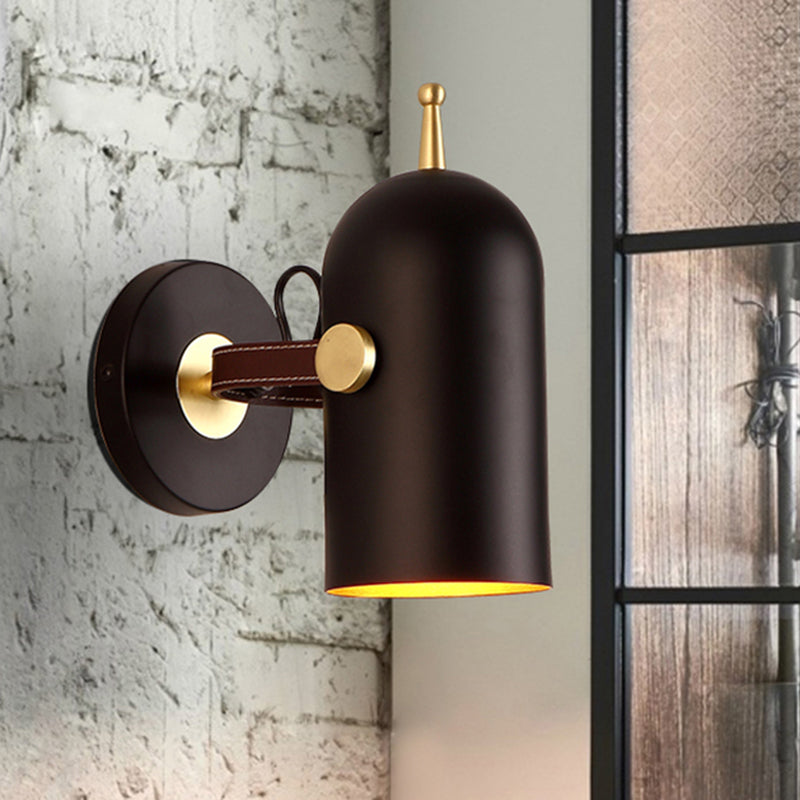 Rotatable Contemporary Cup Shade Wall Light One Head Metallic Wall Lamp in Black for Office Corridor Black Clearhalo 'Cast Iron' 'Glass' 'Industrial' 'Modern wall lights' 'Modern' 'Tiffany' 'Traditional wall lights' 'Wall Lamps & Sconces' 'Wall Lights' Lighting' 253195
