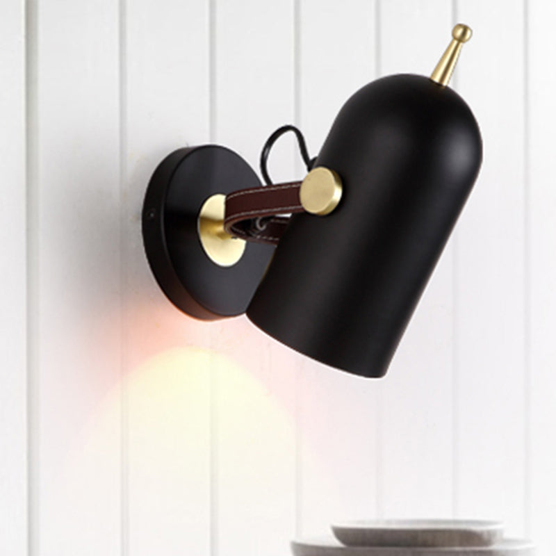 Rotatable Contemporary Cup Shade Wall Light One Head Metallic Wall Lamp in Black for Office Corridor Clearhalo 'Cast Iron' 'Glass' 'Industrial' 'Modern wall lights' 'Modern' 'Tiffany' 'Traditional wall lights' 'Wall Lamps & Sconces' 'Wall Lights' Lighting' 253196