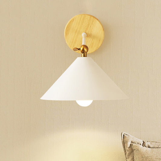 Rotatable White Pyramid Wall Lighting 1 Head Nordic Modern Metallic Sconce Light for Bedroom White Clearhalo 'Cast Iron' 'Glass' 'Industrial' 'Modern wall lights' 'Modern' 'Tiffany' 'Traditional wall lights' 'Wall Lamps & Sconces' 'Wall Lights' Lighting' 253249