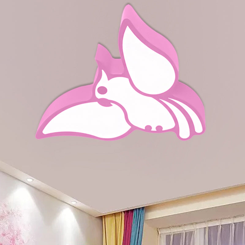 Flying Bird LED Flushmount Light Modern Stylish Acrylic Ceiling Lamp for Kindergarten Pink Clearhalo 'Ceiling Lights' 'Close To Ceiling Lights' 'Close to ceiling' 'Flush mount' Lighting' 253339