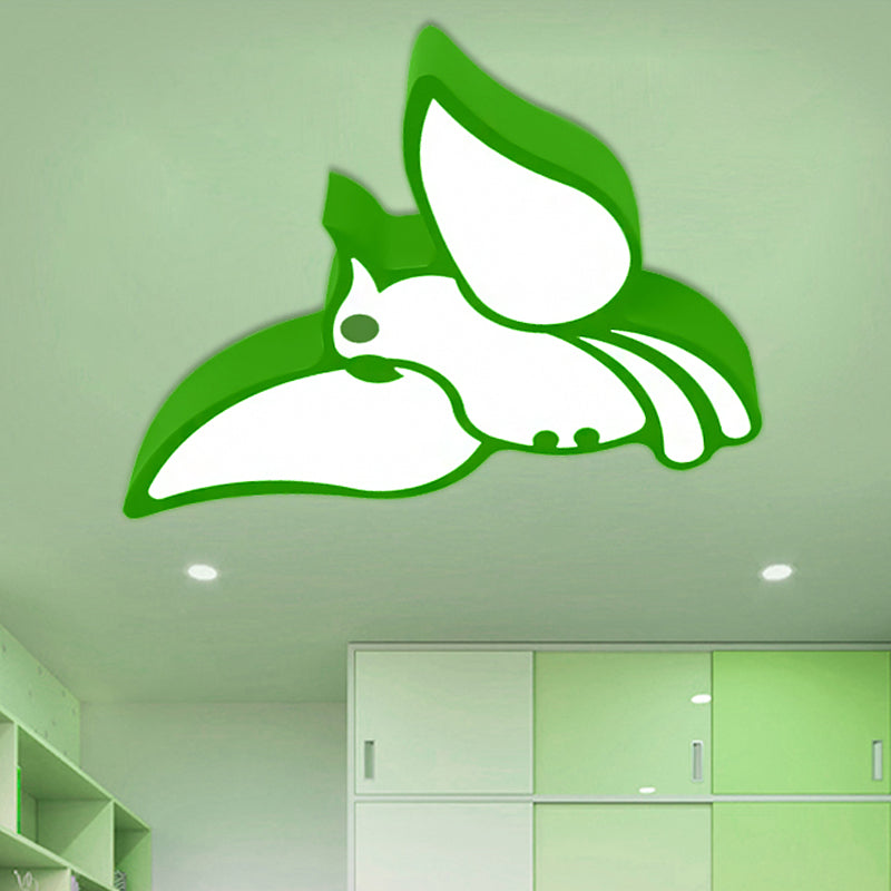 Flying Bird LED Flushmount Light Modern Stylish Acrylic Ceiling Lamp for Kindergarten Green Clearhalo 'Ceiling Lights' 'Close To Ceiling Lights' 'Close to ceiling' 'Flush mount' Lighting' 253340