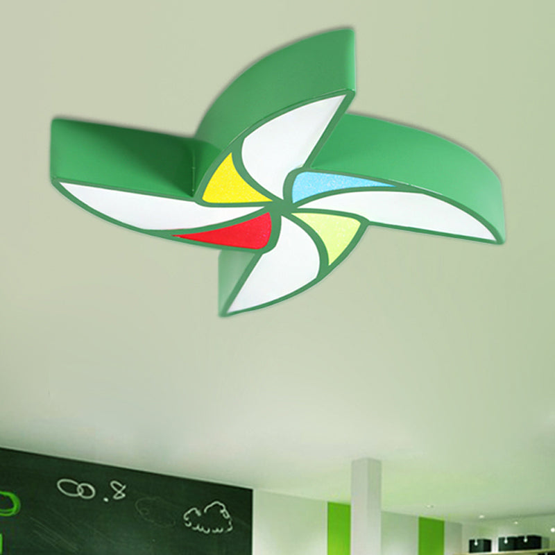 Toy Windmill LED Flush Mount Light Modern Acrylic Ceiling Fixture for Child Bedroom Green Clearhalo 'Ceiling Lights' 'Close To Ceiling Lights' 'Close to ceiling' 'Flush mount' Lighting' 253359