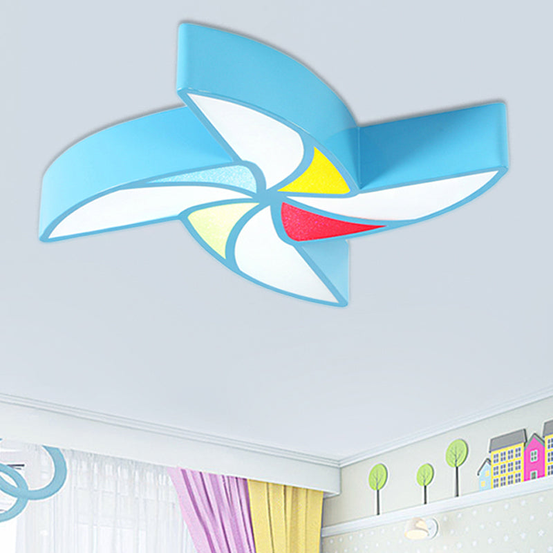 Toy Windmill LED Flush Mount Light Modern Acrylic Ceiling Fixture for Child Bedroom Blue Clearhalo 'Ceiling Lights' 'Close To Ceiling Lights' 'Close to ceiling' 'Flush mount' Lighting' 253360