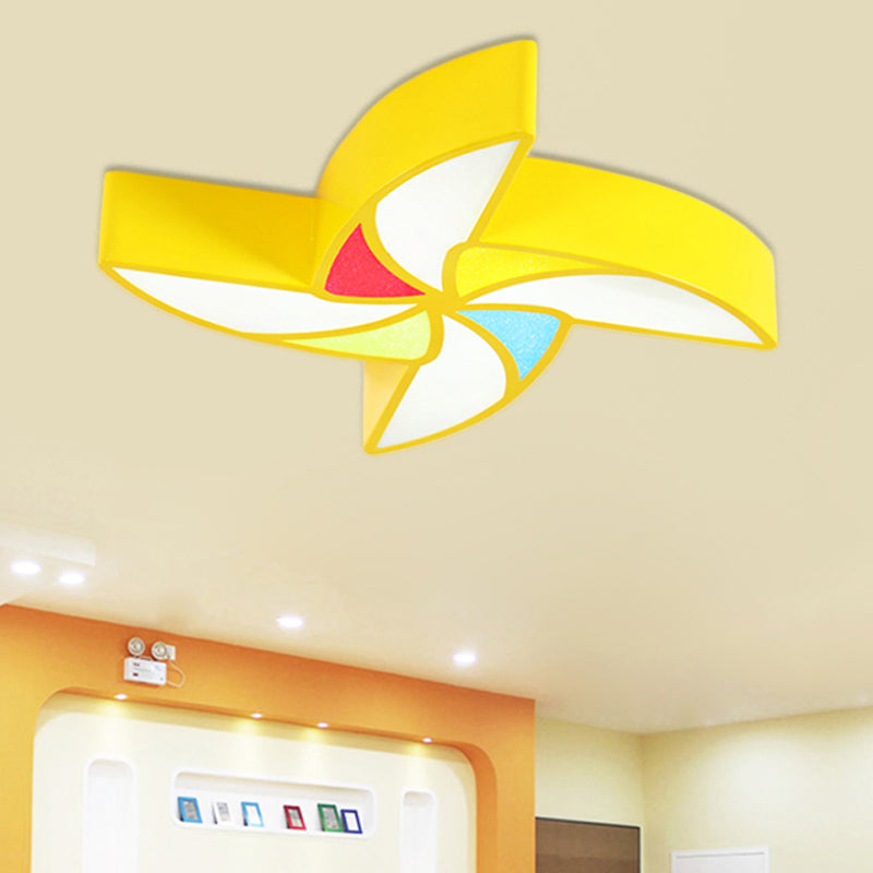 Toy Windmill LED Flush Mount Light Modern Acrylic Ceiling Fixture for Child Bedroom Yellow Clearhalo 'Ceiling Lights' 'Close To Ceiling Lights' 'Close to ceiling' 'Flush mount' Lighting' 253361