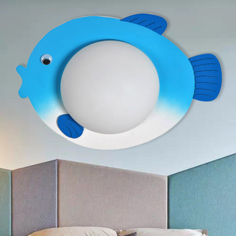 Wood Cartoon Pattern Wall Light Contemporary LED Wall Sconce for Nursing Room Bedroom Blue Fish Clearhalo 'Wall Lamps & Sconces' 'Wall Lights' Lighting' 253439