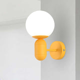 1 Light Orb Shade Wall Light with Capsule Macaron Loft Metallic Wall Lamp for Balcony Kitchen Clearhalo 'Cast Iron' 'Glass' 'Industrial' 'Modern wall lights' 'Modern' 'Tiffany' 'Traditional wall lights' 'Wall Lamps & Sconces' 'Wall Lights' Lighting' 253450