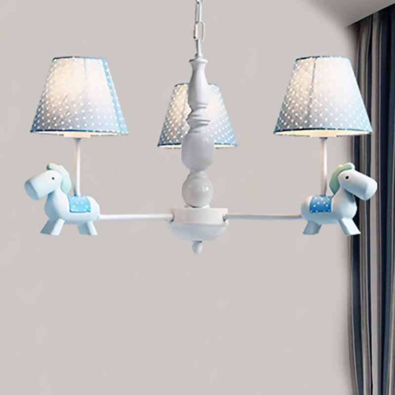 Kids Lovely Pony Chandelier Metal Hanging Light with Dot Shade for Kindergarten Clearhalo 'Ceiling Lights' 'Chandeliers' Lighting' options 253502