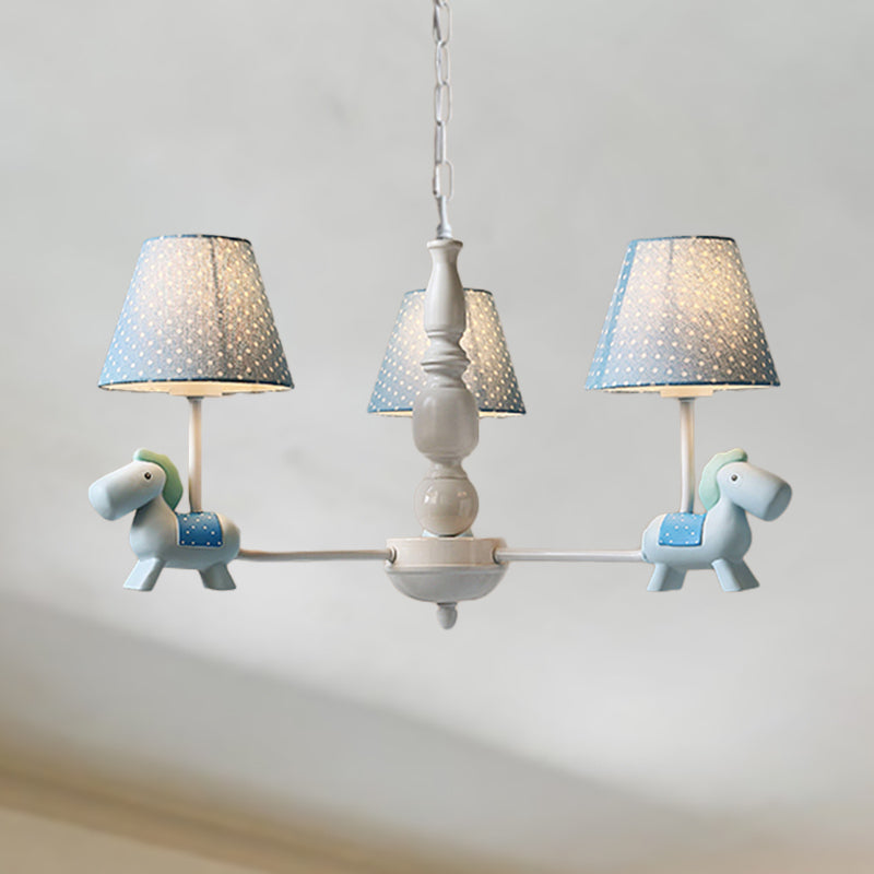 Kids Lovely Pony Chandelier Metal Hanging Light with Dot Shade for Kindergarten Clearhalo 'Ceiling Lights' 'Chandeliers' Lighting' options 253503