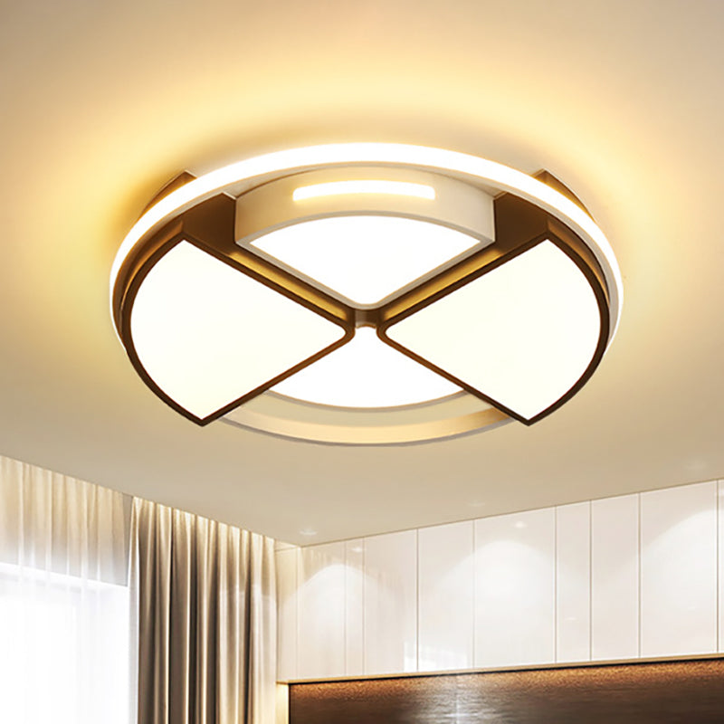 16"/19.5" W Fan Shape Led Flush Ceiling Light Modern Simple Close to Ceiling Light with Metal and Acrylic Shade Clearhalo 'Ceiling Lights' 'Close To Ceiling Lights' 'Close to ceiling' 'Flush mount' Lighting' 253731