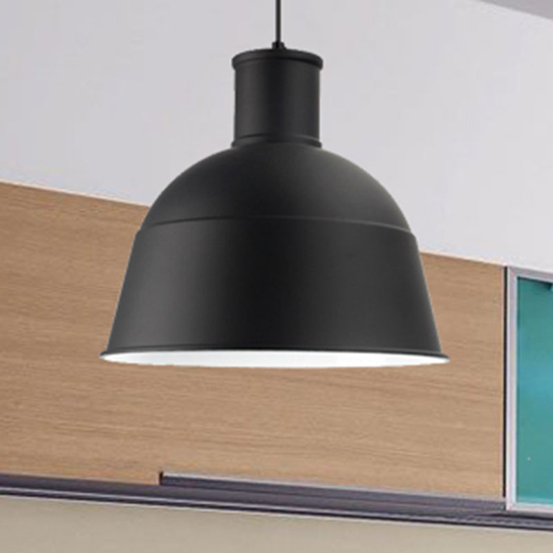 Aluminum Bowl Shade Hanging Pendant Light Meeting Room 1 Bulb Contemporary Hanging Lamp Black Clearhalo 'Ceiling Lights' 'Modern Pendants' 'Modern' 'Pendant Lights' 'Pendants' Lighting' 253910