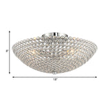 Clear K9 Crystal Bowl Semi Ceiling Flush Mount Contemporary Triple Light Chrome Close to Ceiling Light Clearhalo 'Ceiling Lights' 'Close To Ceiling Lights' 'Close to ceiling' 'Semi-flushmount' Lighting' 254006