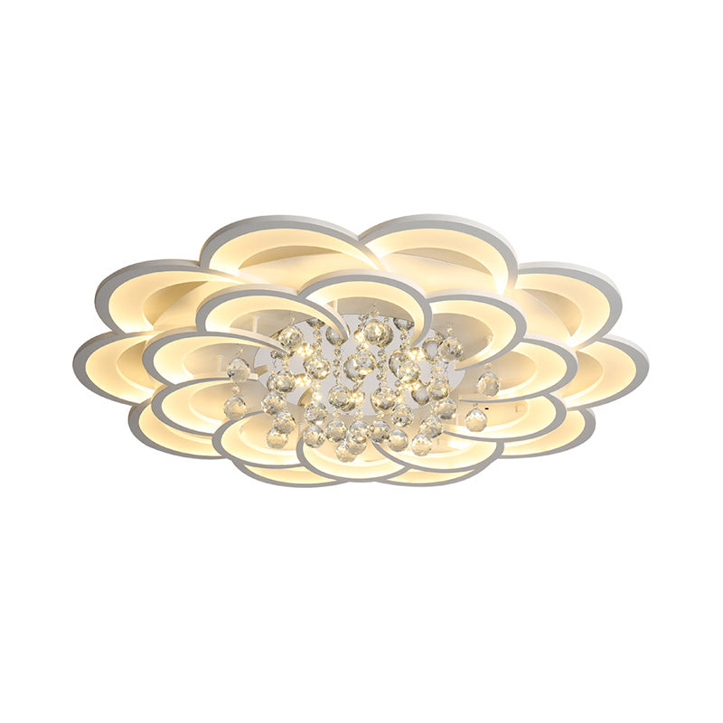 20.5"/27"/31.5" W Modern Floral Iron Flush Mount Light LED White Ceiling Light Fixture in Warm/White Light Clearhalo 'Ceiling Lights' 'Close To Ceiling Lights' 'Close to ceiling' 'Flush mount' Lighting' 254092