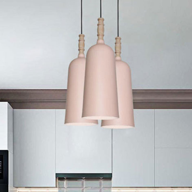 1 Light Bell Shaped Pendant Light Nordic Stylish Metal Hanging Lamp for Cafe Bookstore Pink Clearhalo 'Ceiling Lights' 'Modern Pendants' 'Modern' 'Pendant Lights' 'Pendants' Lighting' 254127