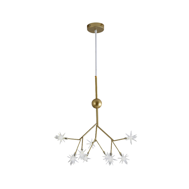 Modern Starry Pendant Light Fixture Iron 9/27/36-Light Dining Room Chandelier in Gold Clearhalo 'Ceiling Lights' 'Chandeliers' 'Modern Chandeliers' 'Modern' Lighting' 254164
