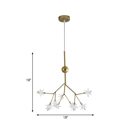 Modern Starry Pendant Light Fixture Iron 9/27/36-Light Dining Room Chandelier in Gold Clearhalo 'Ceiling Lights' 'Chandeliers' 'Modern Chandeliers' 'Modern' Lighting' 254165