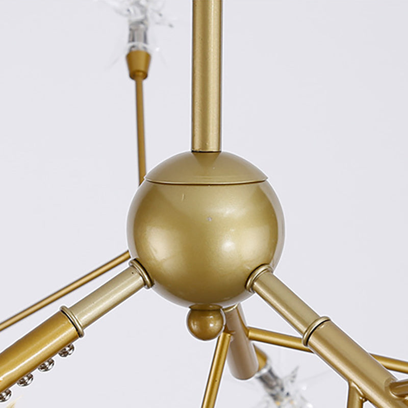 Modern Starry Pendant Light Fixture Iron 9/27/36-Light Dining Room Chandelier in Gold Clearhalo 'Ceiling Lights' 'Chandeliers' 'Modern Chandeliers' 'Modern' Lighting' 254172