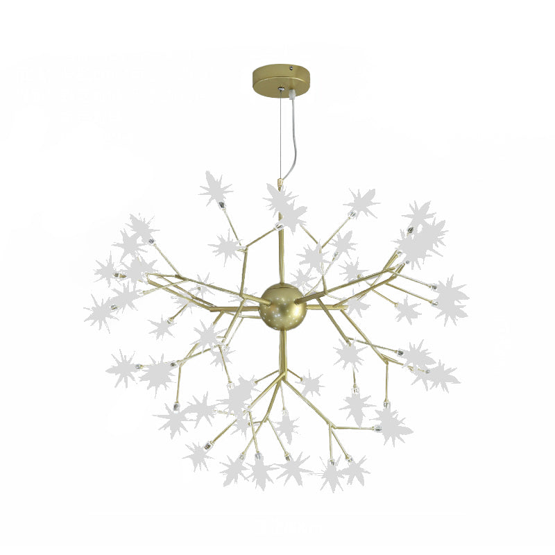 Modern Starry Pendant Light Fixture Iron 9/27/36-Light Dining Room Chandelier in Gold Clearhalo 'Ceiling Lights' 'Chandeliers' 'Modern Chandeliers' 'Modern' Lighting' 254177