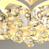 27"/31.5" W White Floral Flush Ceiling Light Contemporary LED Acrylic Flushmount Lighting with Crystal Drop in Warm/White Light Clearhalo 'Ceiling Lights' 'Close To Ceiling Lights' 'Close to ceiling' 'Flush mount' Lighting' 254216