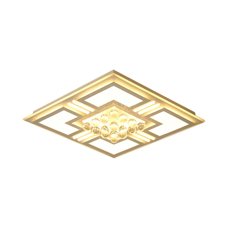 20.5"/35.5" Wide Crystal Square/Rectangle Flush Lamp Simple LED Ceiling Mounted Fixture in Warm/White Light Clearhalo 'Ceiling Lights' 'Close To Ceiling Lights' 'Close to ceiling' 'Flush mount' Lighting' 254235