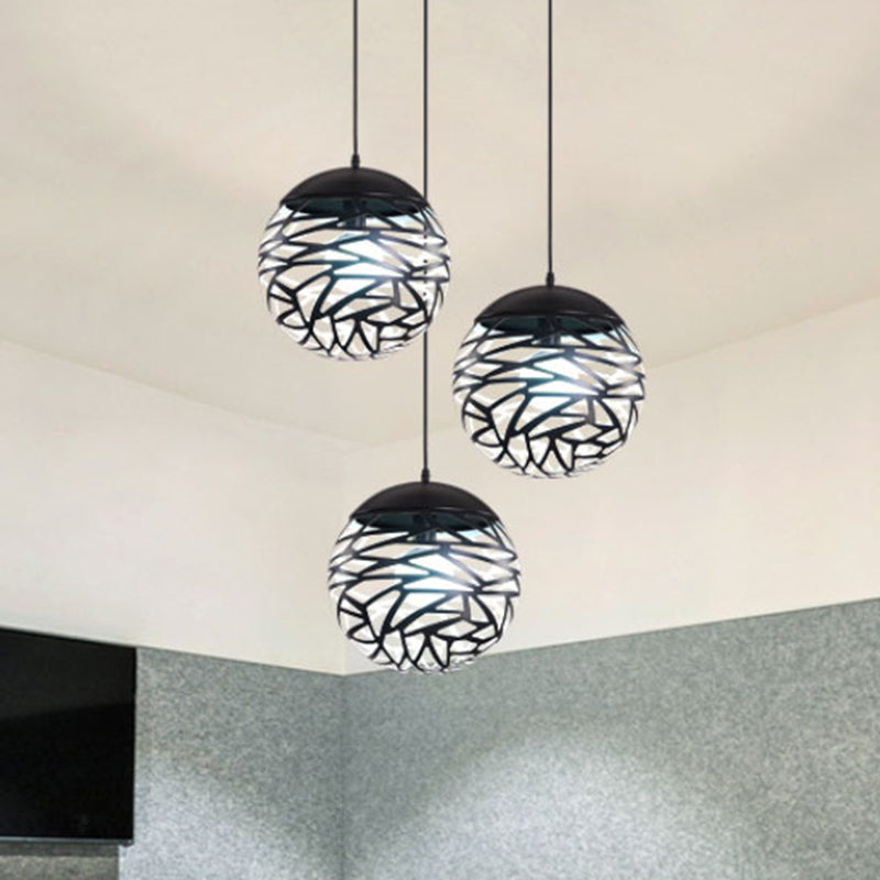 Metallic Hollow Globe Hanging Light Dining Table 1 Light Contemporary Pendant Light Clearhalo 'Ceiling Lights' 'Modern Pendants' 'Modern' 'Pendant Lights' 'Pendants' Lighting' 254242