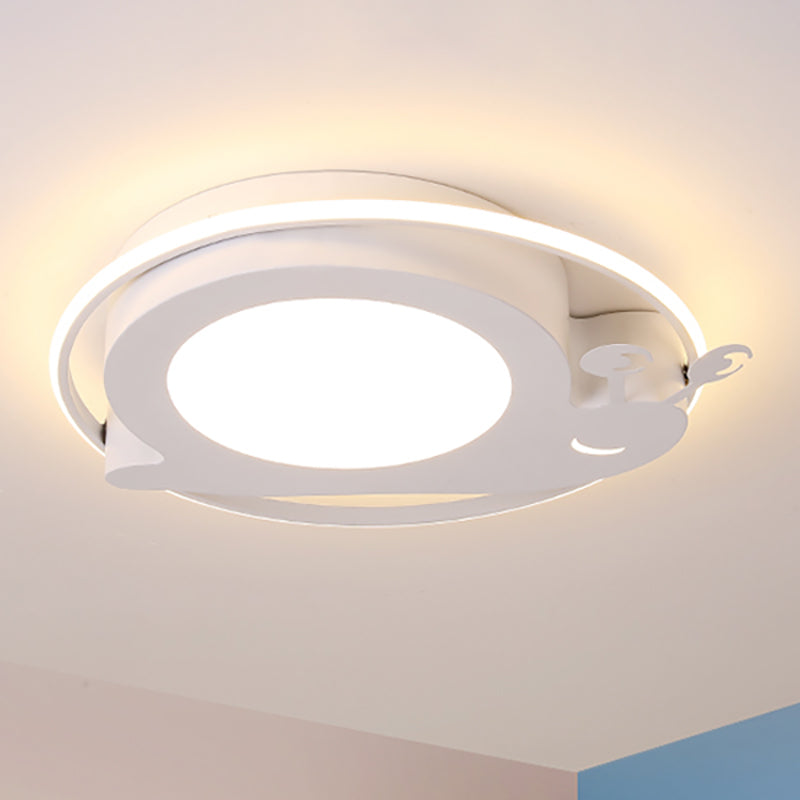 Metallic Circle Flush Ceiling Light with Snail Baby Room Animal LED Ceiling Lamp Clearhalo 'Ceiling Lights' 'Close To Ceiling Lights' 'Close to ceiling' Lighting' 254554