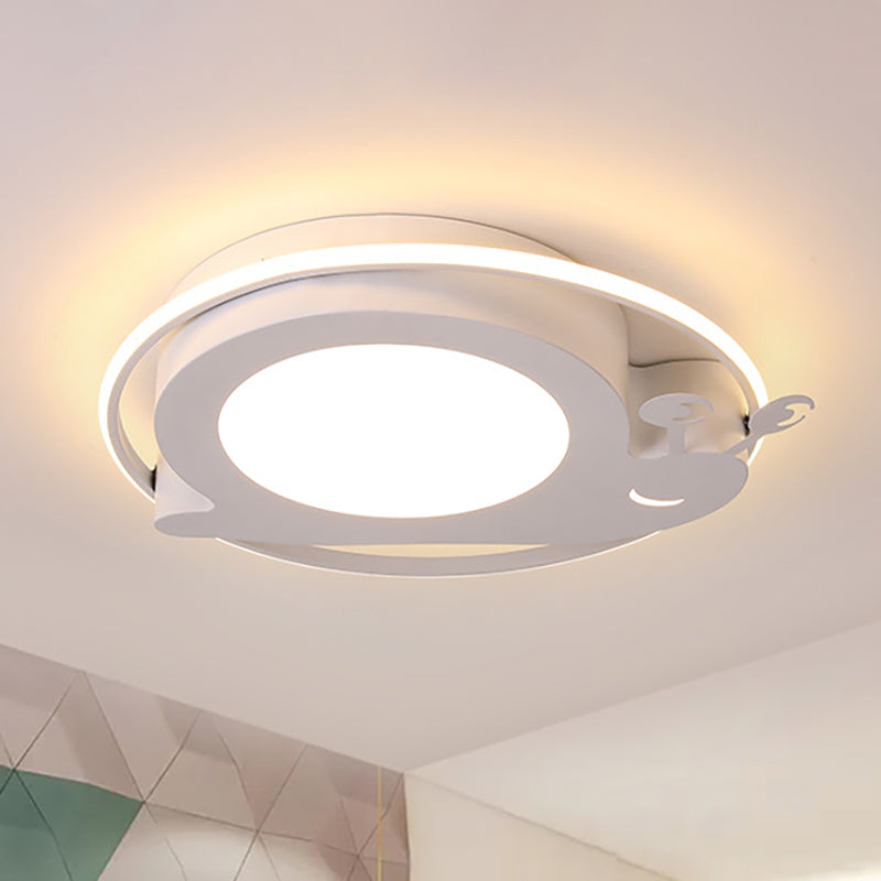 Metallic Circle Flush Ceiling Light with Snail Baby Room Animal LED Ceiling Lamp Clearhalo 'Ceiling Lights' 'Close To Ceiling Lights' 'Close to ceiling' Lighting' 254555