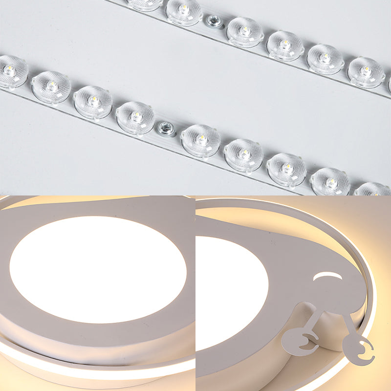 Metallic Circle Flush Ceiling Light with Snail Baby Room Animal LED Ceiling Lamp Clearhalo 'Ceiling Lights' 'Close To Ceiling Lights' 'Close to ceiling' Lighting' 254558