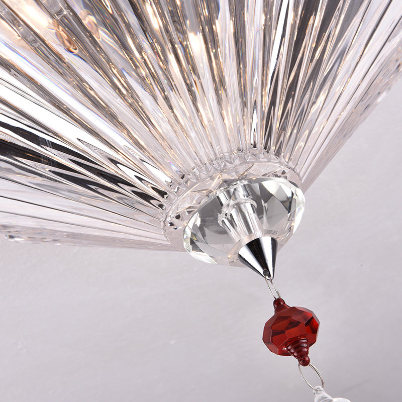 Conical Flush Ceiling Light Contemporary Crystal 3/4 Lights Clear Flushmount Lighting Clearhalo 'Ceiling Lights' 'Close To Ceiling Lights' 'Close to ceiling' 'Flush mount' Lighting' 254763