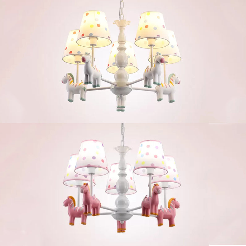 Merry-go-round Chandelier 5 Bulbs Cartoon Creative Metal Hanging Light for Game Room Clearhalo 'Ceiling Lights' 'Chandeliers' Lighting' options 25477