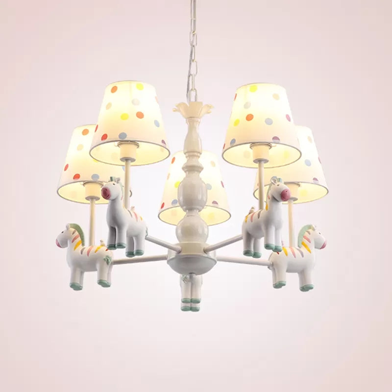 Merry-go-round Chandelier 5 Bulbs Cartoon Creative Metal Hanging Light for Game Room Clearhalo 'Ceiling Lights' 'Chandeliers' Lighting' options 25478