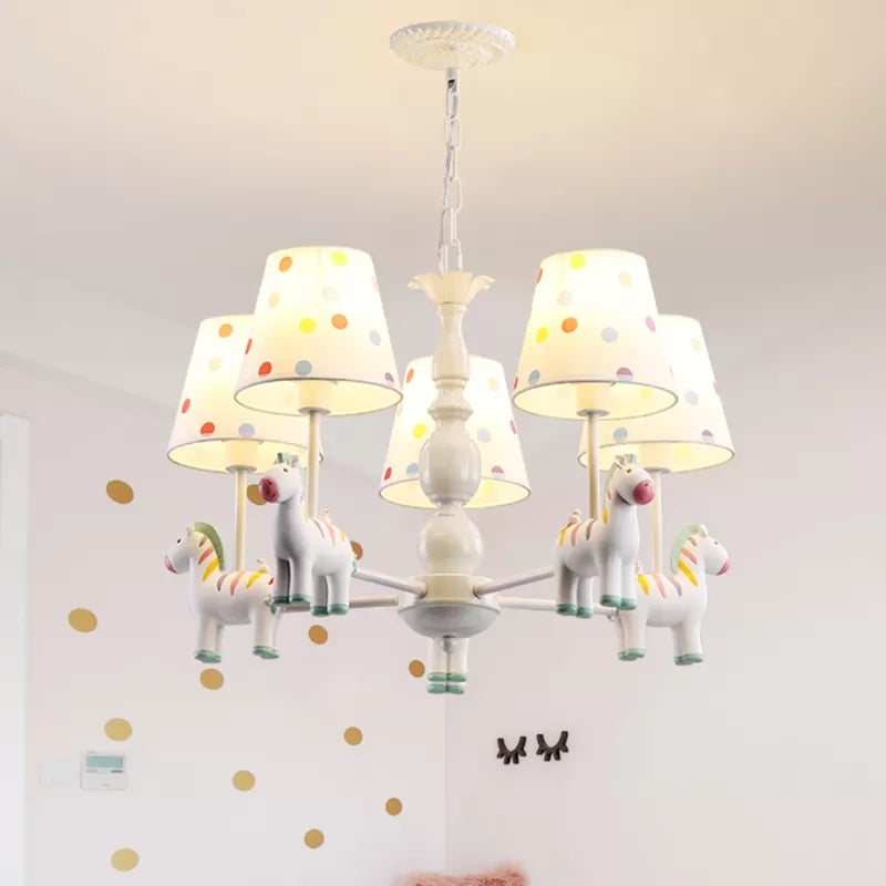 Merry-go-round Chandelier 5 Bulbs Cartoon Creative Metal Hanging Light for Game Room Clearhalo 'Ceiling Lights' 'Chandeliers' Lighting' options 25479