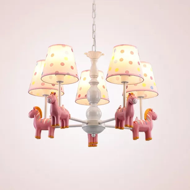 Merry-go-round Chandelier 5 Bulbs Cartoon Creative Metal Hanging Light for Game Room Clearhalo 'Ceiling Lights' 'Chandeliers' Lighting' options 25483