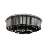 4-Tiered Flush Light Fixture Contemporary 8/12 Lights Smoke Gray Crystal Flushmount Light Clearhalo 'Ceiling Lights' 'Close To Ceiling Lights' 'Close to ceiling' 'Flush mount' Lighting' 254871