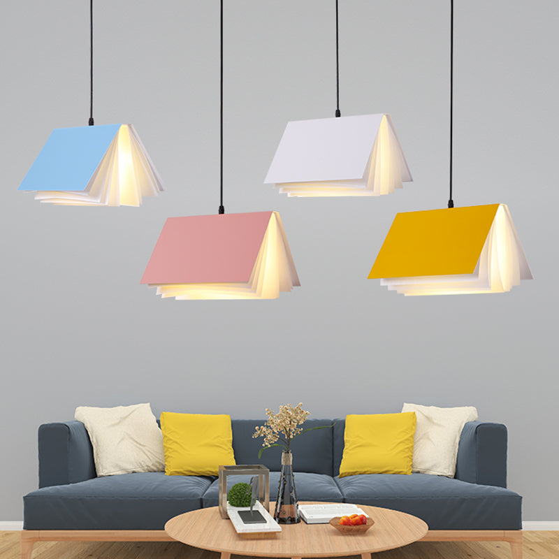 1 Light Creative Books Hanging Lamp Art Deco Metal Indoor Pendant Light Clearhalo 'Ceiling Lights' 'Pendant Lights' 'Pendants' Lighting' 2548852