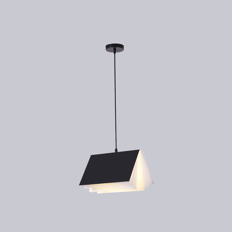 1 Light Creative Books Hanging Lamp Art Deco Metal Indoor Pendant Light Black Clearhalo 'Ceiling Lights' 'Pendant Lights' 'Pendants' Lighting' 2548853_dfa1822e-eb39-4896-b727-4c8382d27a0a