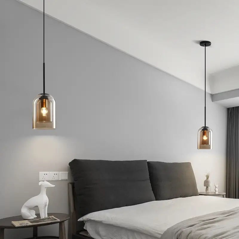 Bell Hanging Ceiling Light Modern Glass Pendant Lamp for Bedroom Clearhalo 'Ceiling Lights' 'Glass shade' 'Glass' 'Modern Pendants' 'Modern' 'Pendant Lights' 'Pendants' Lighting' 2548866