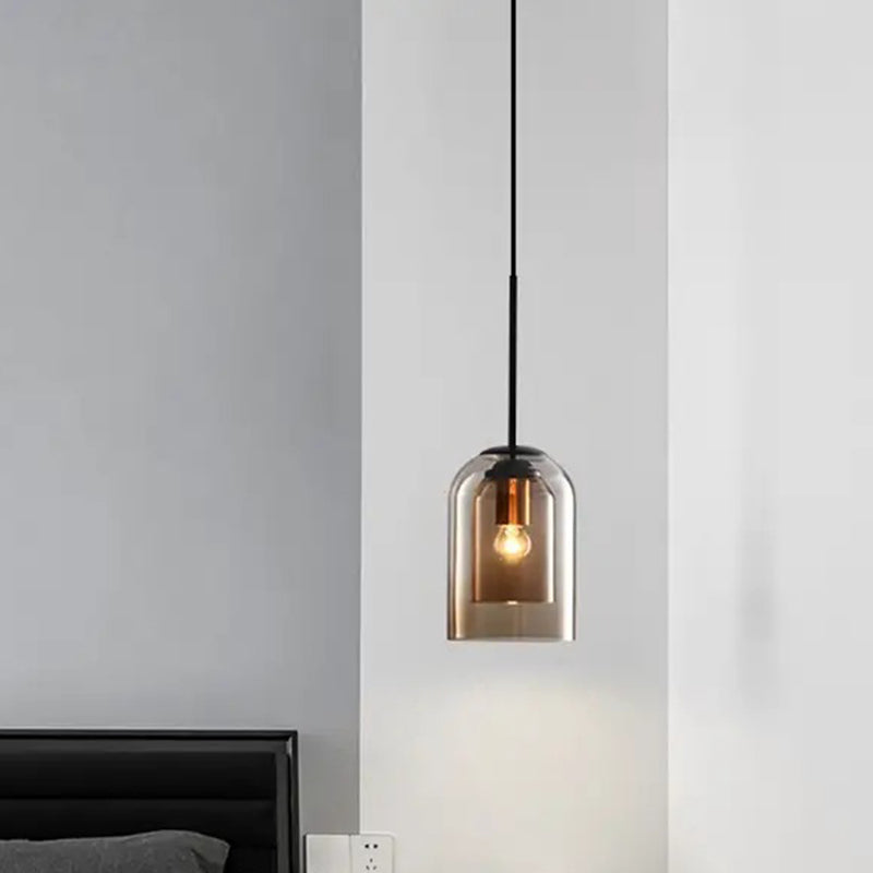 Bell Hanging Ceiling Light Modern Glass Pendant Lamp for Bedroom Clearhalo 'Ceiling Lights' 'Glass shade' 'Glass' 'Modern Pendants' 'Modern' 'Pendant Lights' 'Pendants' Lighting' 2548871