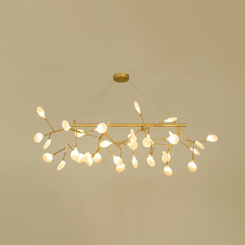 Island Lighting Contemporary Branch Metal Pendant with Round Canopy for Bedroom 36 Gold Warm Clearhalo 'Ceiling Lights' 'Island Lights' Lighting' 2549990