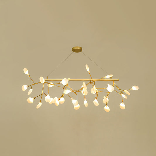 Island Lighting Contemporary Branch Metal Pendant with Round Canopy for Bedroom 36 Gold Warm Clearhalo 'Ceiling Lights' 'Island Lights' Lighting' 2549990