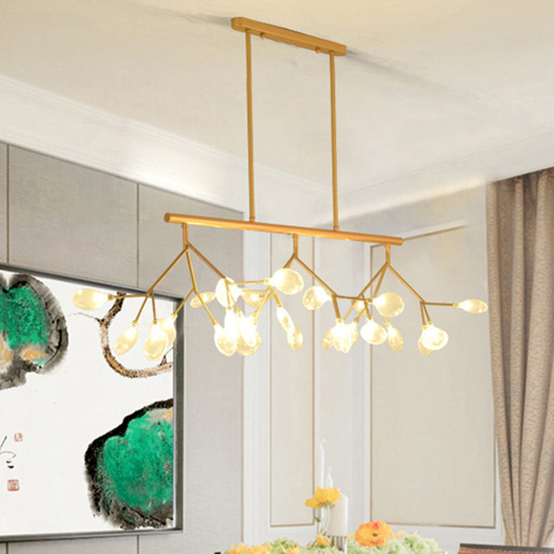 Island Lighting Contemporary Branch Metal Pendant with Round Canopy for Bedroom Clearhalo 'Ceiling Lights' 'Island Lights' Lighting' 2549993