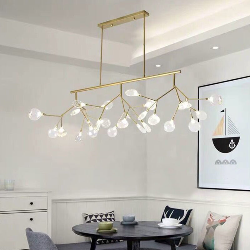 27 Lights Island Lighting Ultra-modern Branch Metal Pendant with Clear Shade for Dining Room Clearhalo 'Ceiling Lights' 'Island Lights' Lighting' 2550007