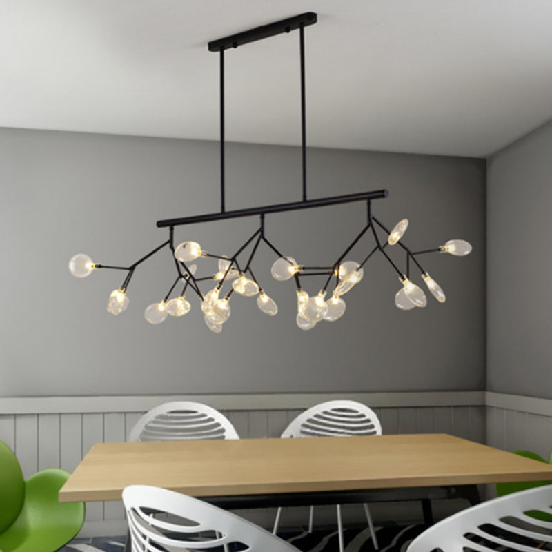 27 Lights Island Lighting Ultra-modern Branch Metal Pendant with Clear Shade for Dining Room Clearhalo 'Ceiling Lights' 'Island Lights' Lighting' 2550010