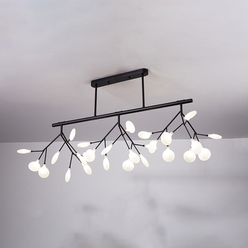 27 Lights Firefly Island Pendant Modern Acrylic Ceiling Lights for Dining Room Black White Clearhalo 'Ceiling Lights' 'Island Lights' Lighting' 2550035